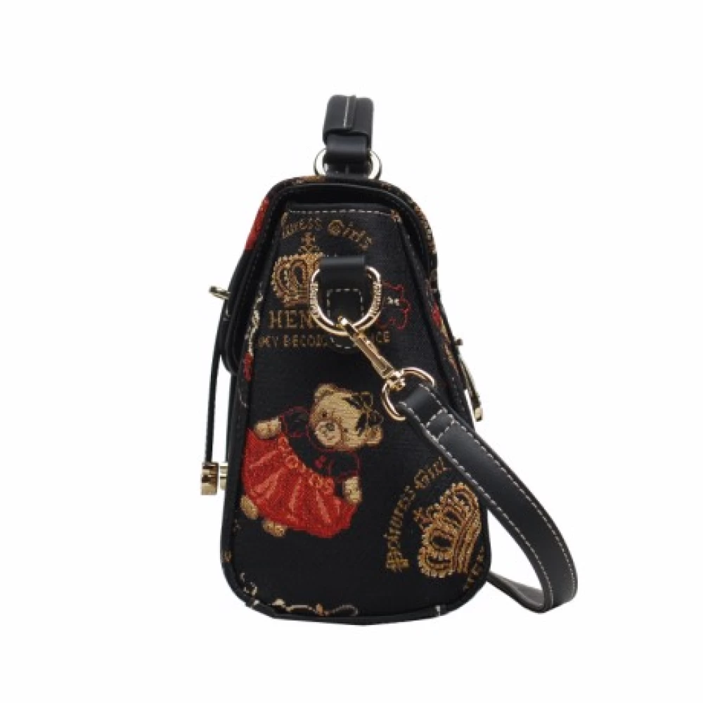 Crown Bear Top Handle Satchel Bag - H-260