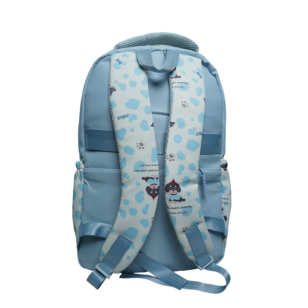 Cute Dachshund Dog Print Multi-Pocket School Backpack for Kids-SB6091-Blue