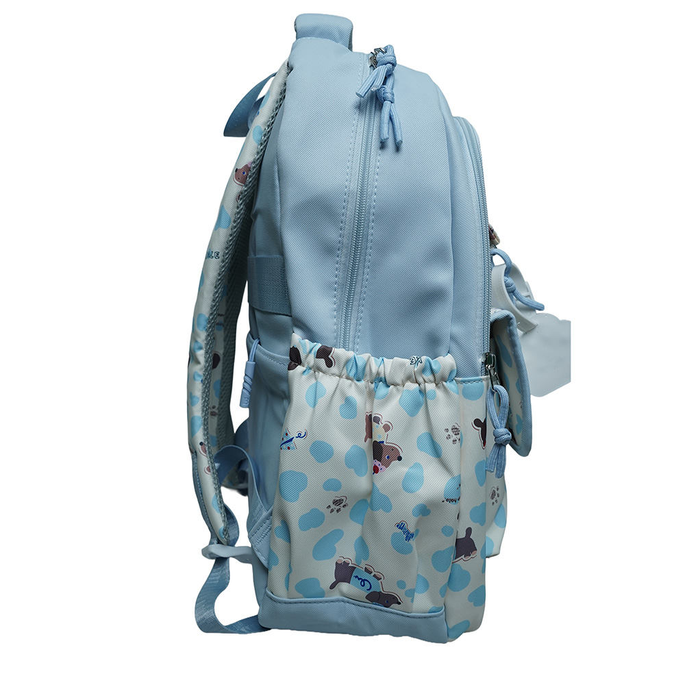 Cute Dachshund Dog Print Multi-Pocket School Backpack for Kids-SB6091-Blue