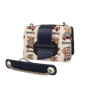 Henney Stripe Bear Shoulder Bag-H-277