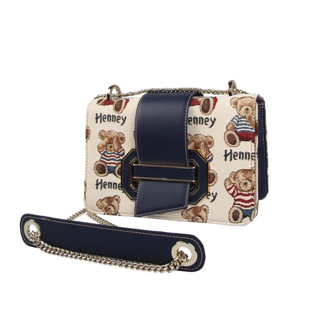 Henney Stripe Bear Shoulder Bag-H-277