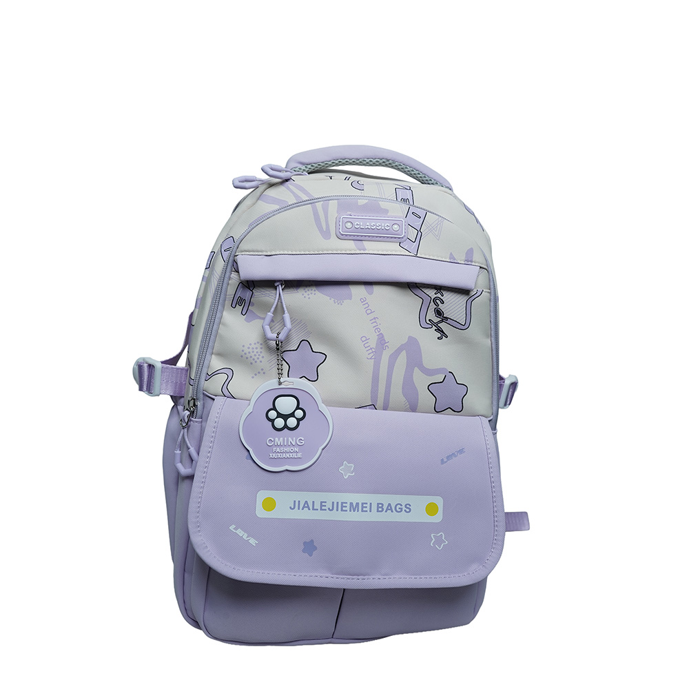 Kids Multi-Compartment School Backpack-SB23168-Purple