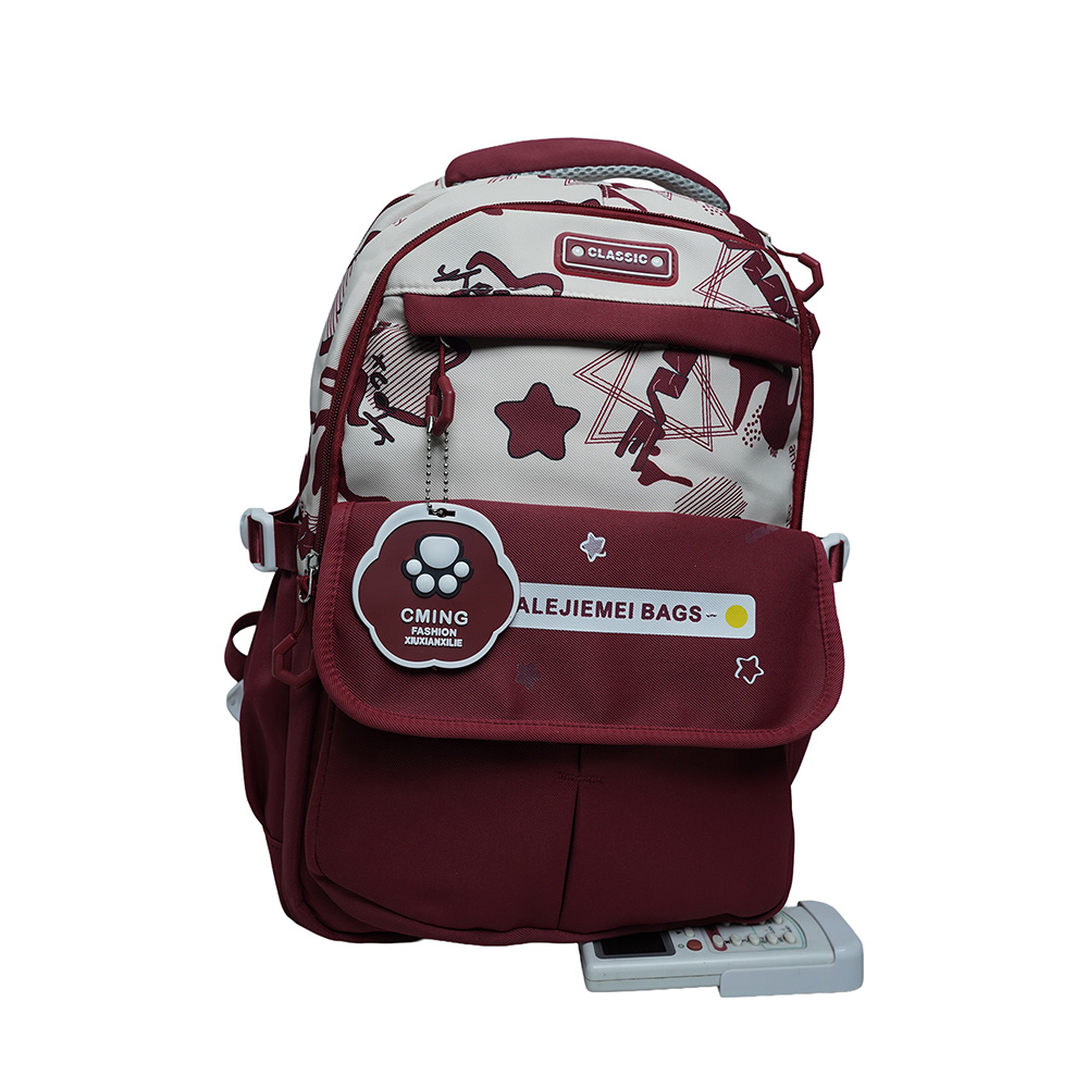 Kids Multi-Compartment School Backpack-SB23168-Red