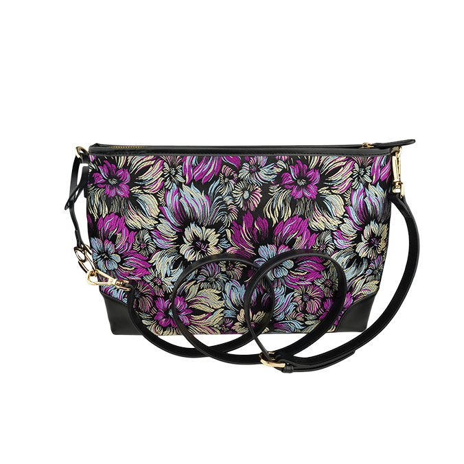 Magasin de Cuir Silk x Leather Shoulder Bag - Black