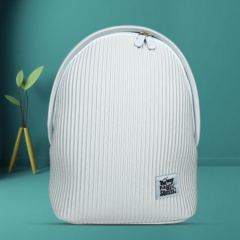 Minimalist Structured Backpack-Light Blue