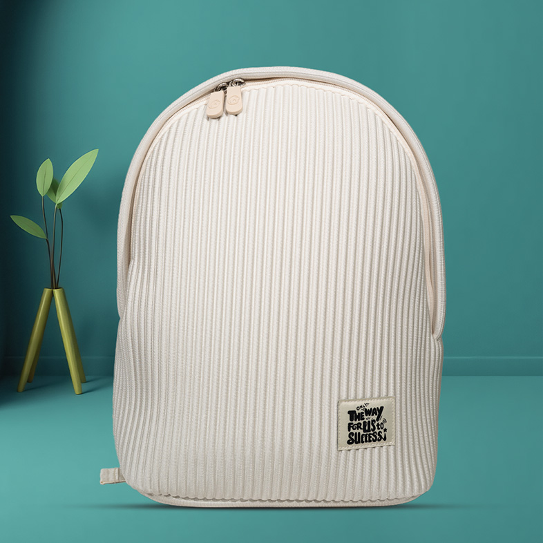 Minimalist Structured Backpack-White