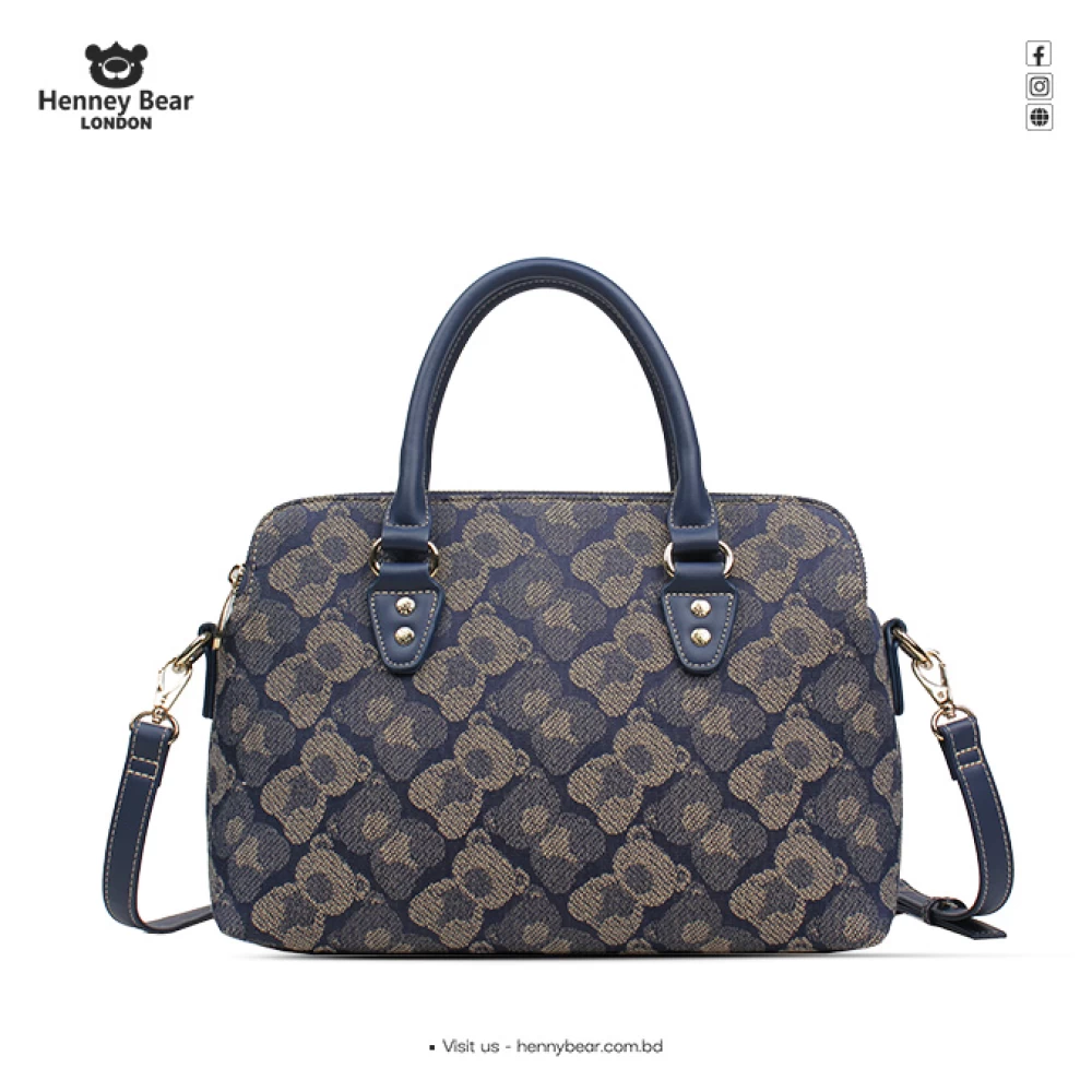 Shadow Bear Blue Satchel Bag