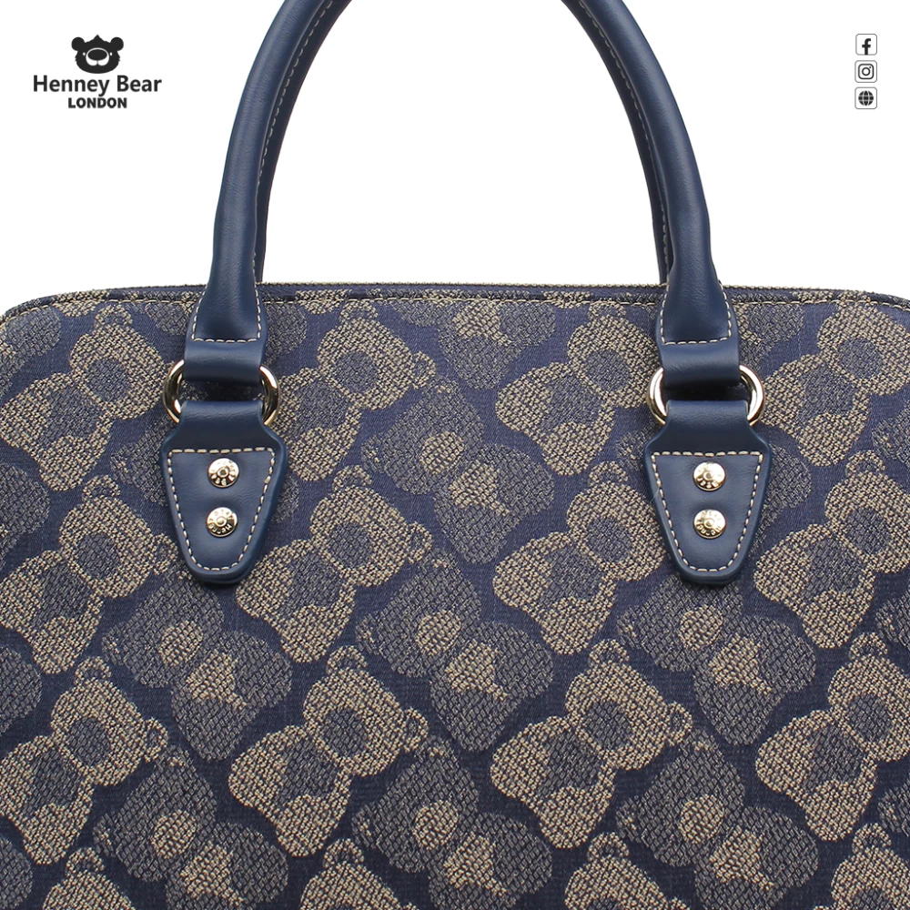 Shadow Bear Blue Satchel Bag